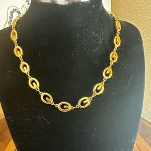 Givenchy Gold-Tone Logo Chain Necklace 15”